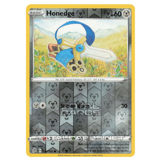 Pokemon - Sword & Shield - Rebel Clash - Honedge - 133/192 - (Reverse Holo)