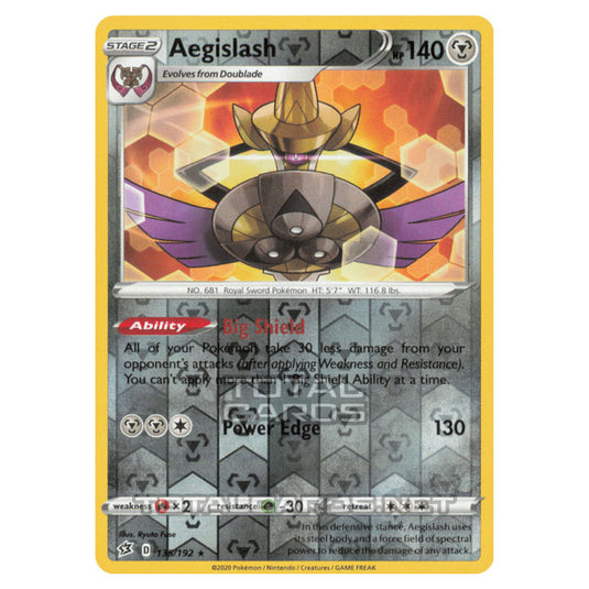 Pokemon - Sword & Shield - Rebel Clash - Aegislash - 135/192 - (Reverse Holo)