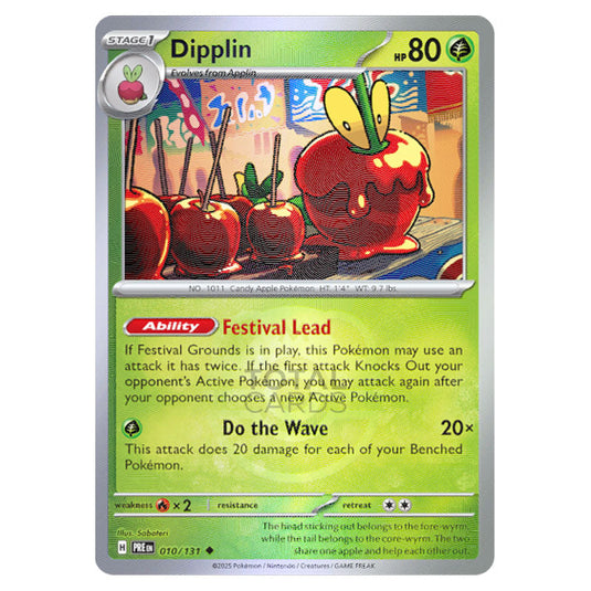 Dipplin 010 Reverse Holo Master Ball card from the Pokemon set Prismatic Evolutions