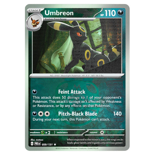 Umbreon 059 Reverse Holo Master Ball card from the Pokemon set Prismatic Evolutions