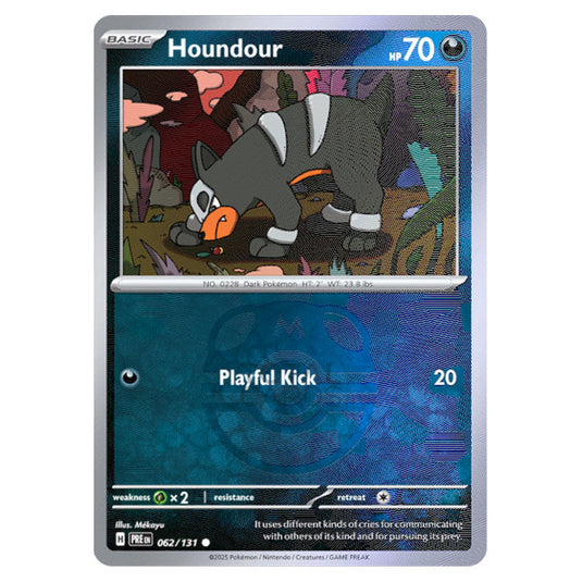 Houndour 062 Reverse Holo Master Ball card from the Pokemon set Prismatic Evolutions