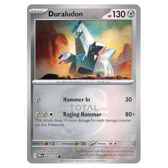 Duraludon 069 Reverse Holo Master Ball card from the Pokemon set Prismatic Evolutions