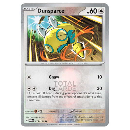 Dunsparce 079 Reverse Holo Master Ball card from the Pokemon set Prismatic Evolutions