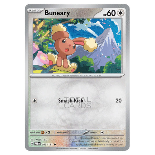 Buneary 083 Reverse Holo Master Ball card from the Pokemon set Prismatic Evolutions