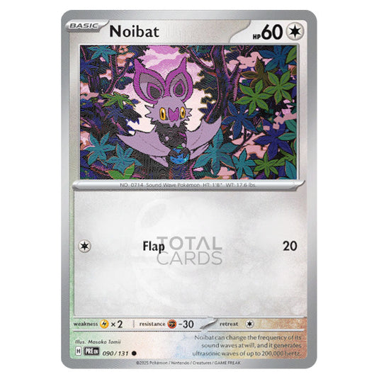 Noibat 090 Reverse Holo Master Ball card from the Pokemon set Prismatic Evolutions