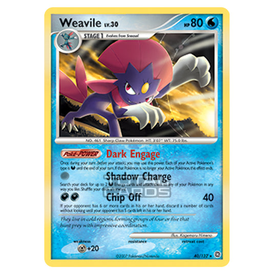 Pokemon - Diamond & Pearl - Secret Wonders - Weavile - 040/132 Pokemon - Diamond & Pearl - Secret Wonders - Weavile - 040/132