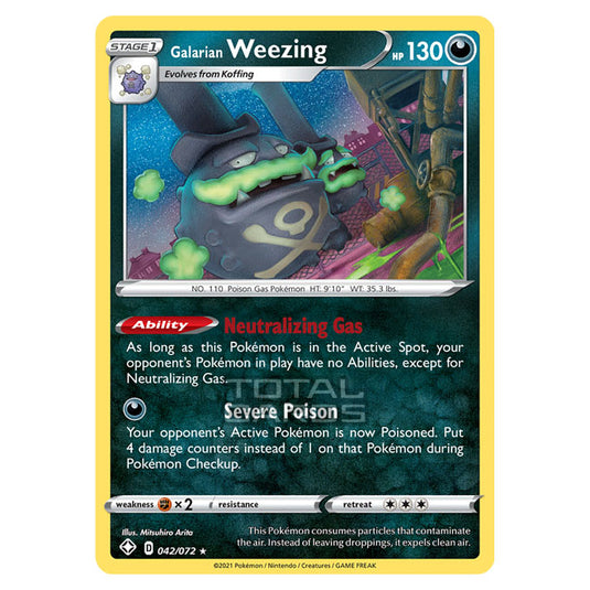 Pokemon - Sword & Shield - Shining Fates - Galarian Weezing - 042/072