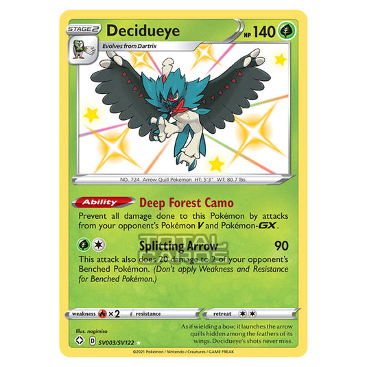 Pokemon - Sword & Shield - Shining Fates - Decidueye - SV003/SV122