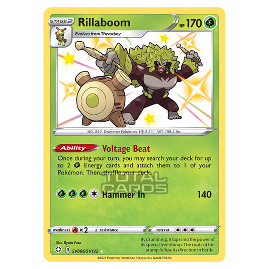 Pokemon - Sword & Shield - Shining Fates - Rillaboom - SV006/SV122