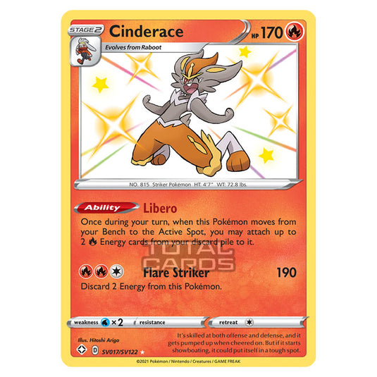 Pokemon - Sword & Shield - Shining Fates - Cinderace - SV017/SV122