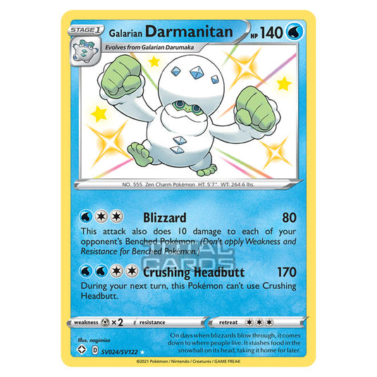 Pokemon - Sword & Shield - Shining Fates - Galarian Darmanitan - SV024/SV122