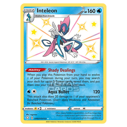 Pokemon - Sword & Shield - Shining Fates - Inteleon - SV027/SV122