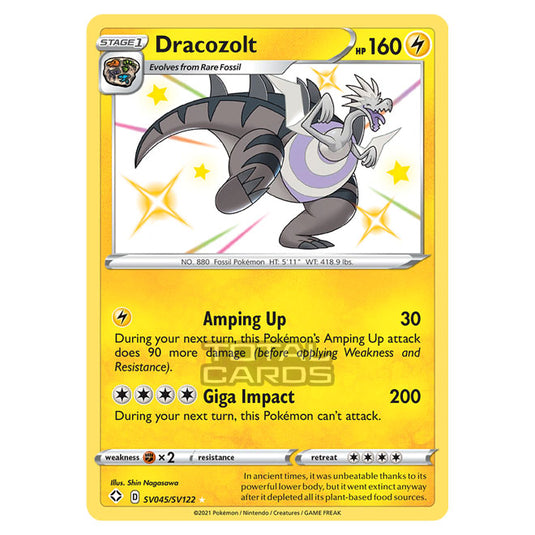 Pokemon - Sword & Shield - Shining Fates - Dracozolt - SV045/SV122