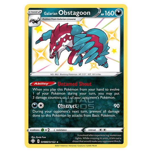 Pokemon - Sword & Shield - Shining Fates - Galarian Obstagoon - SV080/SV122