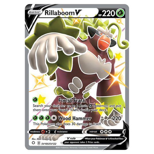 Pokemon - Sword & Shield - Shining Fates - Rillaboom V - SV105/SV122