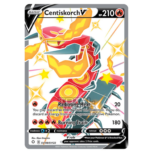 Pokemon - Sword & Shield - Shining Fates - Centiskorch V - SV108/SV122