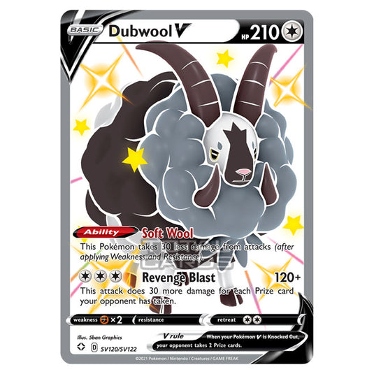 dubwool v pokemon card Pokemon - Sword & Shield - Shining Fates - Dubwool V