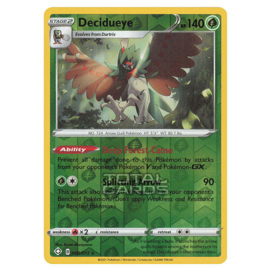 Pokemon - Sword & Shield - Shining Fates - Decidueye - 008/72 - (Reverse Holo)