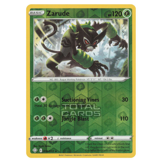 Pokemon - Sword & Shield - Shining Fates - Zarude - 016/72 - (Reverse Holo)