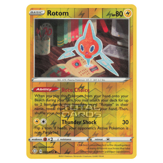 Pokemon - Sword & Shield - Shining Fates - Rotom - 034/72 - (Reverse Holo)