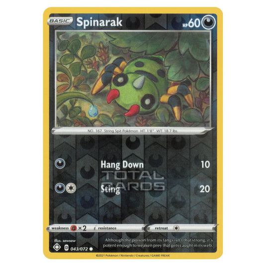 Pokemon - Sword & Shield - Shining Fates - Spinarak - 043/72 - (Reverse Holo)