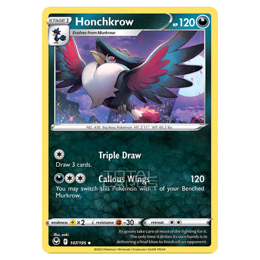 Pokemon - Sword & Shield - Silver Tempest - Honchkrow - 107/195