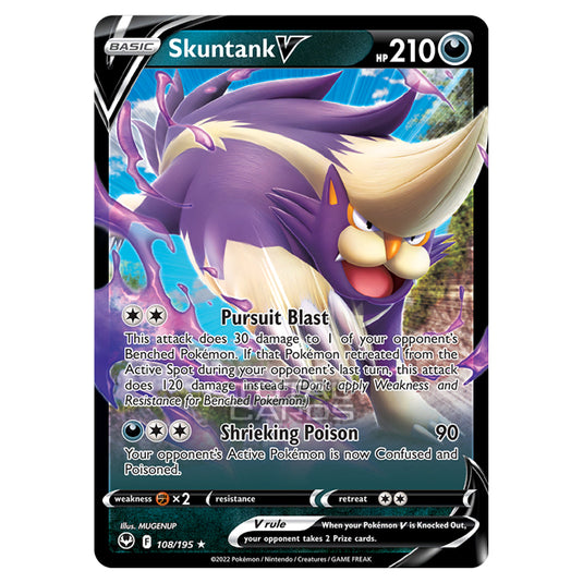 Pokemon - Sword & Shield - Silver Tempest - Skuntank V - 108/195