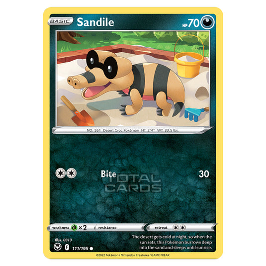 Pokemon - Sword & Shield - Silver Tempest - Sandile - 111/195