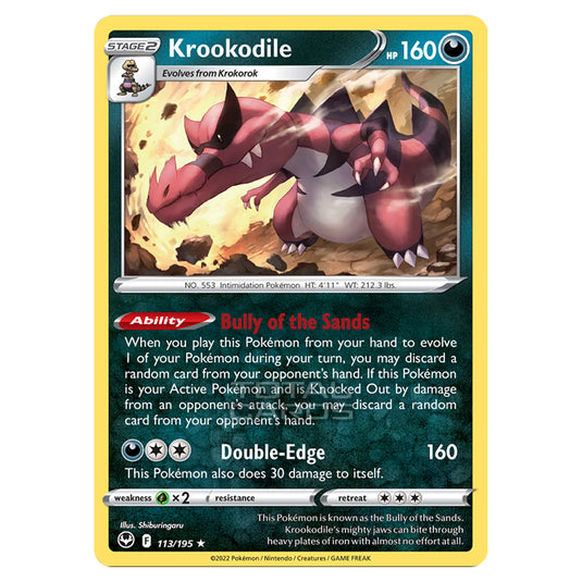 Pokemon - Sword & Shield - Silver Tempest - Krookodile - 113/195