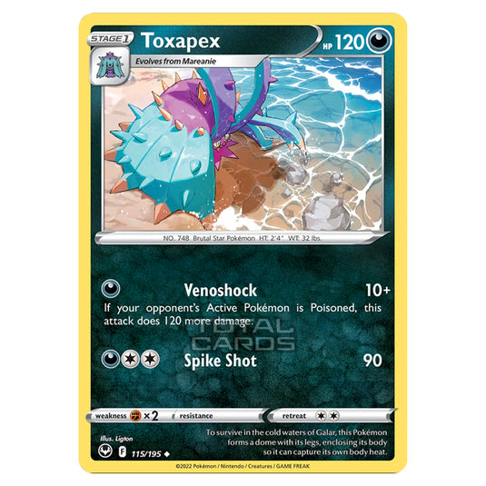 Pokemon - Sword & Shield - Silver Tempest - Toxapex - 115/195