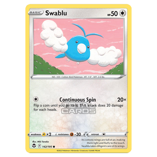 Pokemon - Sword & Shield - Silver Tempest - Swablu - 142/195