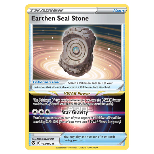 Pokemon - Sword & Shield - Silver Tempest - Earthen Seal Stone - 154/195