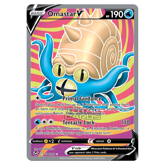 Pokemon - Sword & Shield - Silver Tempest - Omastar V - 174/195