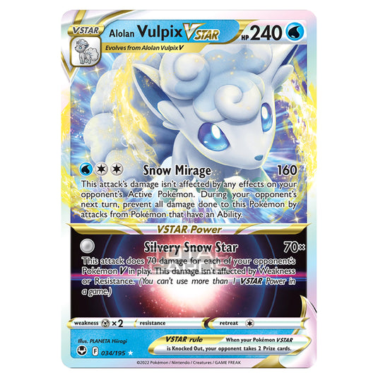 Pokemon - Sword & Shield - Silver Tempest - Alolan Vulpix VSTAR - 34/195