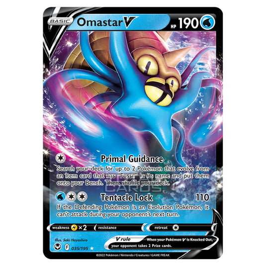 Pokemon - Sword & Shield - Silver Tempest - Omastar V - 35/195