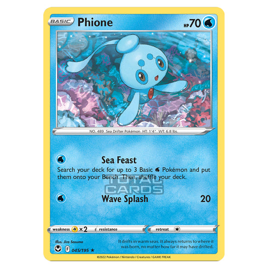 Pokemon - Sword & Shield - Silver Tempest - Phione - 45/195