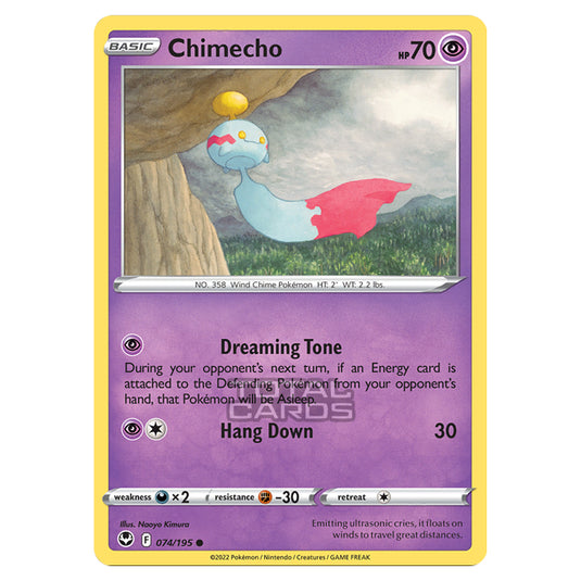 Pokemon - Sword & Shield - Silver Tempest - Chimecho - 74/195 Pokemon - Sword & Shield - Silver Tempest - Chimecho - 74/195