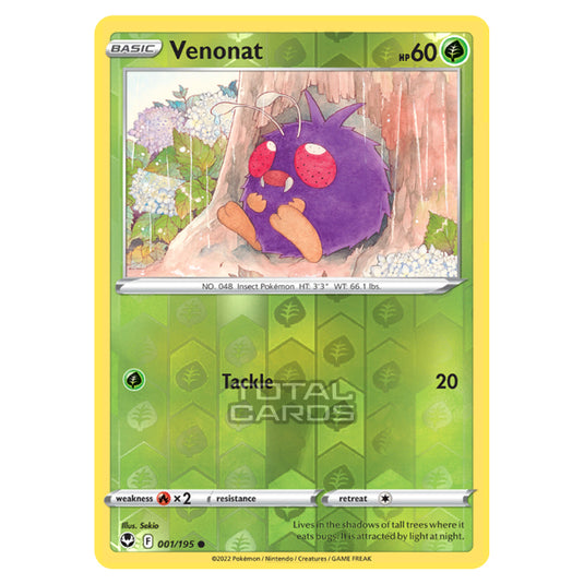 Pokemon - Sword & Shield - Silver Tempest - Venonat - 1/195 - (Reverse Holo)