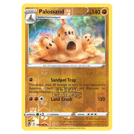 Pokemon - Sword & Shield - Silver Tempest - Palossand - 100/195 - (Reverse Holo)