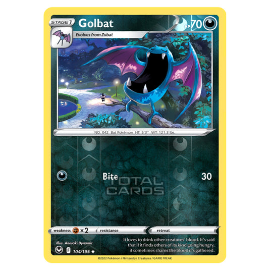 Pokemon - Sword & Shield - Silver Tempest - Golbat - 104/195 - (Reverse Holo)