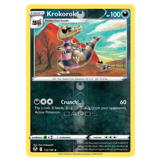 Pokemon - Sword & Shield - Silver Tempest - Krokorok - 112/195 - (Reverse Holo)