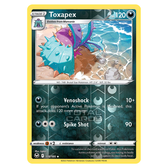 Pokemon - Sword & Shield - Silver Tempest - Toxapex - 115/195 - (Reverse Holo)