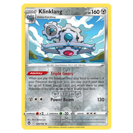 Pokemon - Sword & Shield - Silver Tempest - Klinklang - 125/195 - (Reverse Holo)