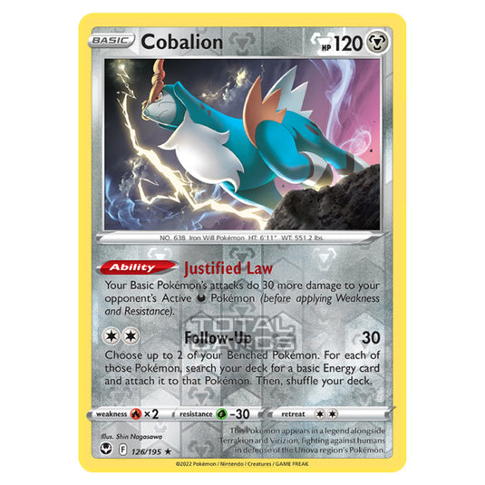 Pokemon - Sword & Shield - Silver Tempest - Cobalion - 126/195 - (Reverse Holo)