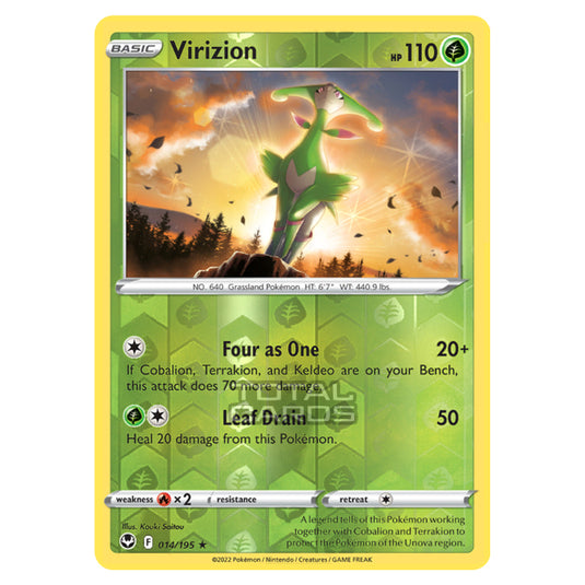 Pokemon - Sword & Shield - Silver Tempest - Virizion - 14/195 - (Reverse Holo)