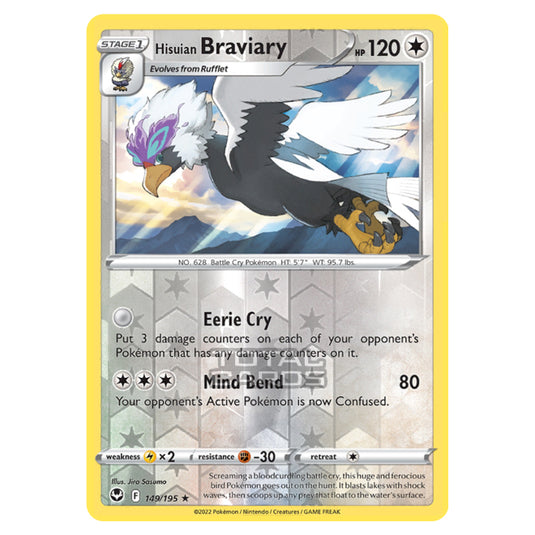 Pokemon - Sword & Shield - Silver Tempest - Hisuian Braviary - 149/195 - (Reverse Holo)