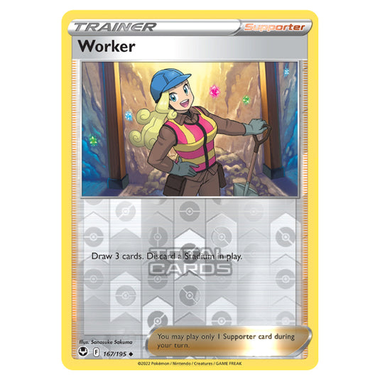 Pokemon - Sword & Shield - Silver Tempest - Worker - 167/195 - (Reverse Holo)