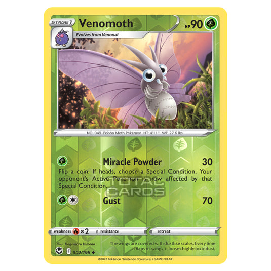 Pokemon - Sword & Shield - Silver Tempest - Venomoth - 2/195 - (Reverse Holo)