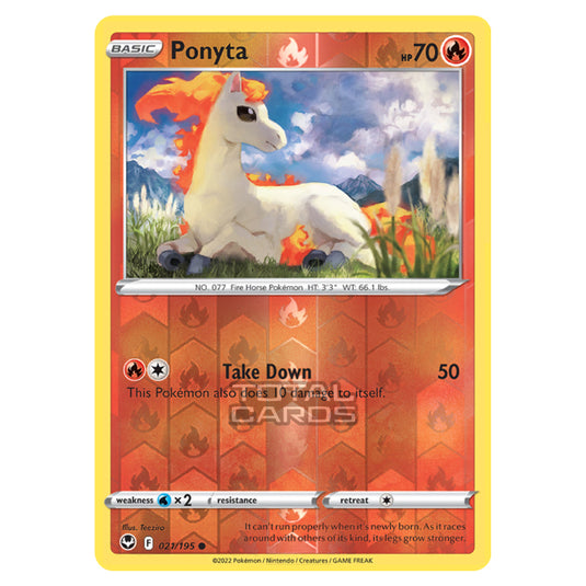 Pokemon - Sword & Shield - Silver Tempest - Ponyta - 21/195 - (Reverse Holo)