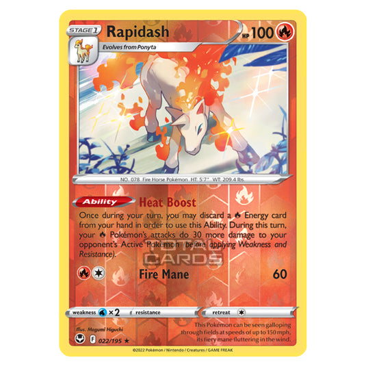 Pokemon - Sword & Shield - Silver Tempest - Rapidash - 22/195 - (Reverse Holo)